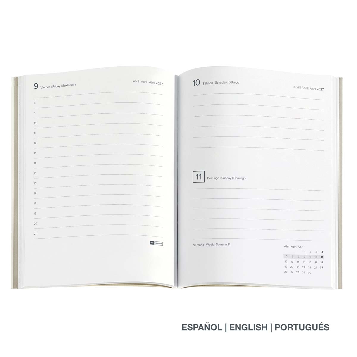 Imagen 2 de Agenda Journal 1 día por página Luxor Flexible Rojo 2027 Miquelrius Rojo