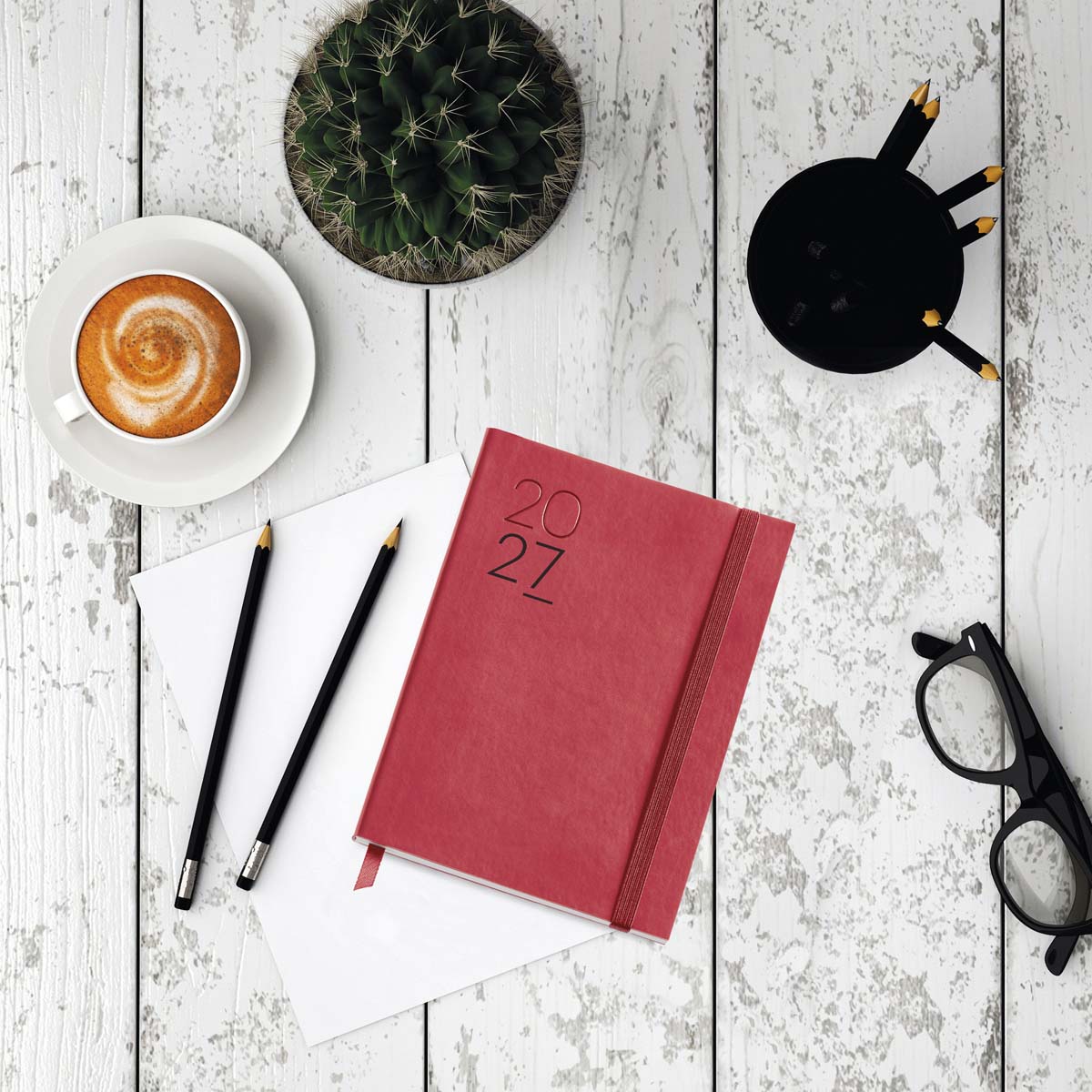 Imagen 6 de Agenda Journal 1 día por página Luxor Flexible Rojo 2027 Miquelrius Rojo