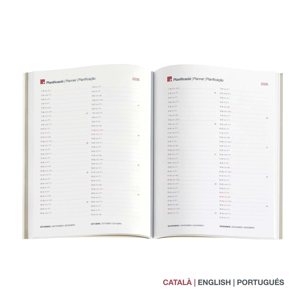Agenda Plus Semana vista Catalán Luxor Flexible Azul 2027 Miquelrius Azul-3