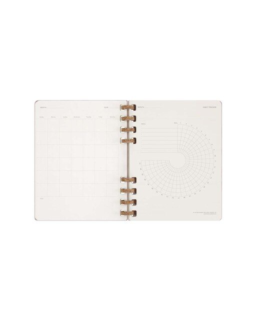Agenda Espiral Extralarge Sem Data Vista Semanal e Mensal Capa Dura, Inglês - Uva Uva-6