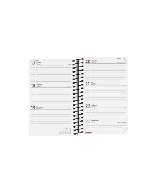 Agenda ano 2025 Espiral Basics Opaque E3-79x127 mm semana vista horizontal Finocam bourdeaux Bordeaux-5