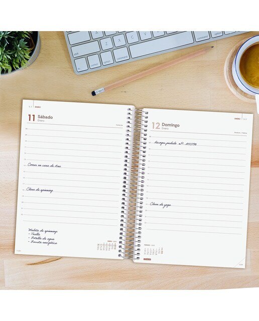 Agenda ano 2025 Espiral Personalizable E10-155x212 mm 1 día página Finocam multicolor Multicolor-3