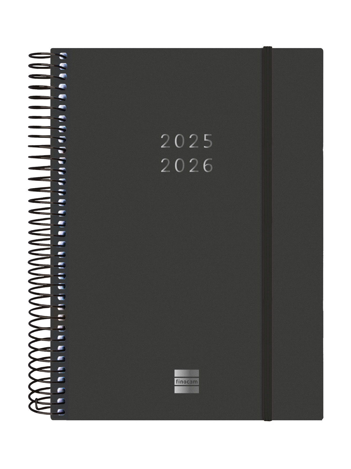 Imagen 0 de Agenda 18 meses julio 2025-diciembre 2026 espiral E10-155x212 mm 2 días página Finocam negro internacional multilingüe
