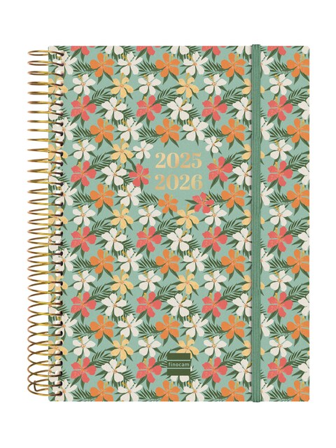 Imagen 0 de Agenda 18 meses julio 2025-diciembre 2026 espiral E10-155x212 mm 2 días página Daisy Finocam internacional multilingüe