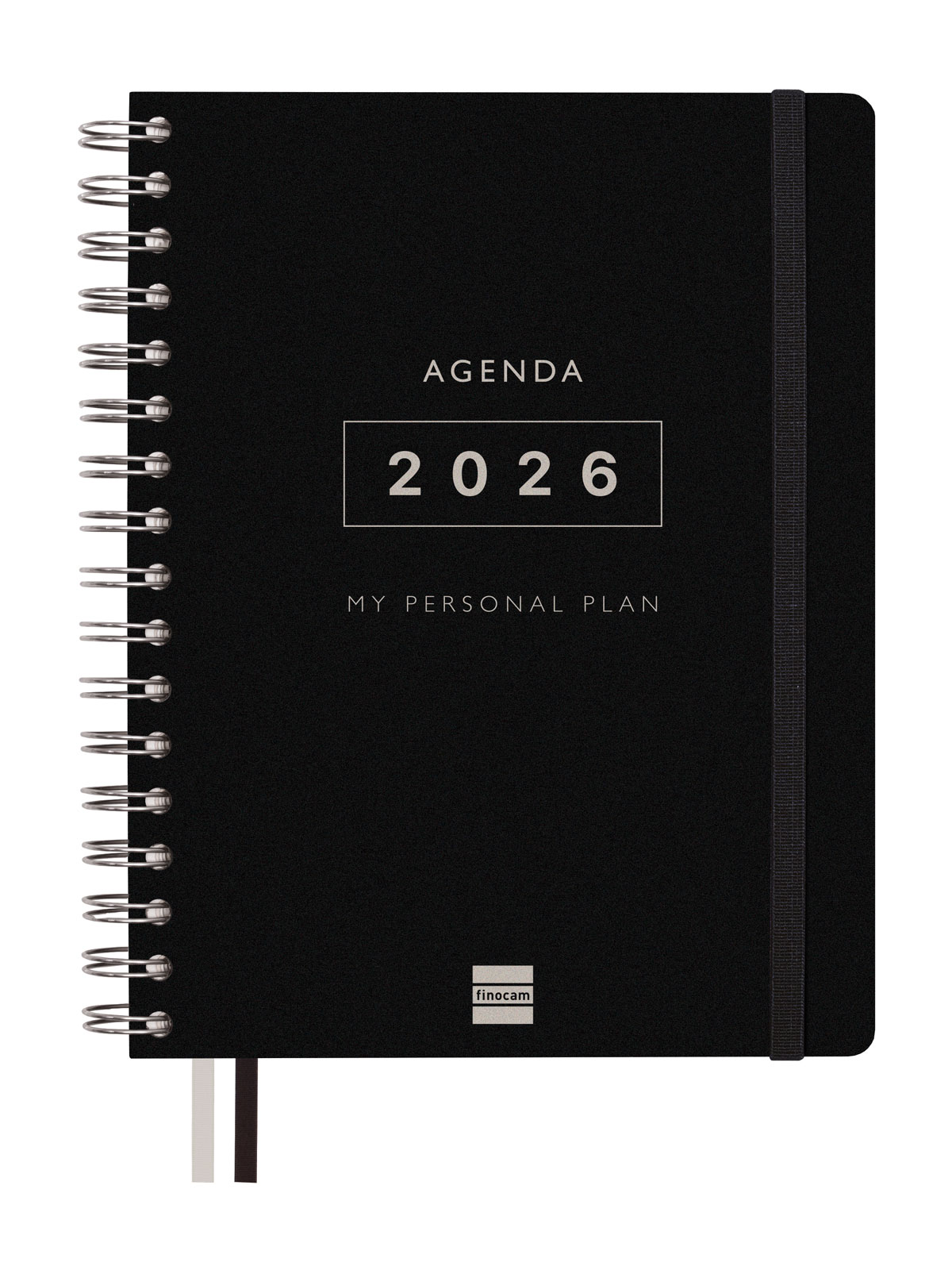 Imagen 0 de Agenda 16 meses septiembre 2025-diciembre 2026 Tempus 1/4-155x217 mm semana vista vertical Finocam negro multilingüe