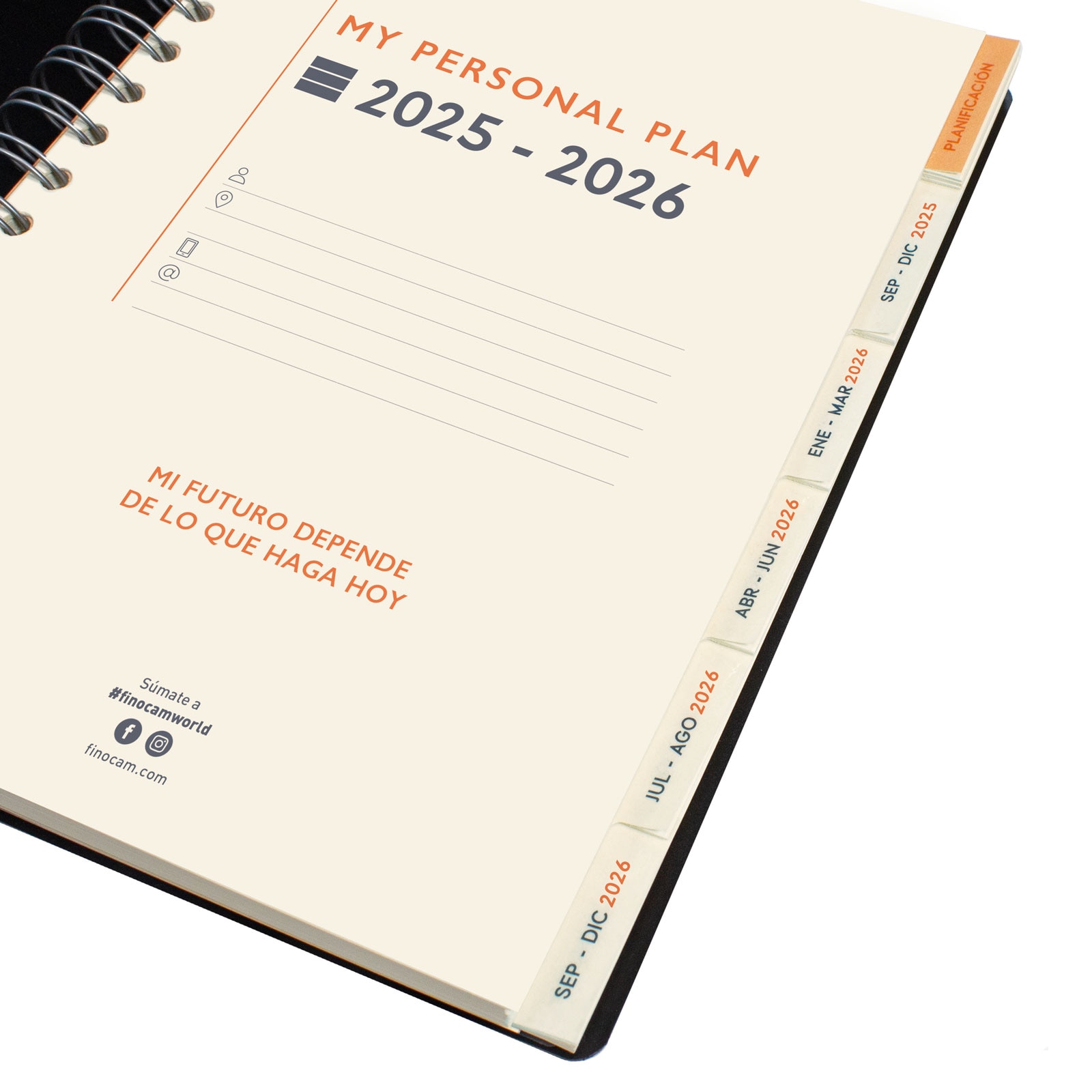 Agenda 16 meses septiembre 2025-diciembre 2026 Tempus 1/4-155x217 mm semana vista vertical Finocam azul multilingüe Azul-12