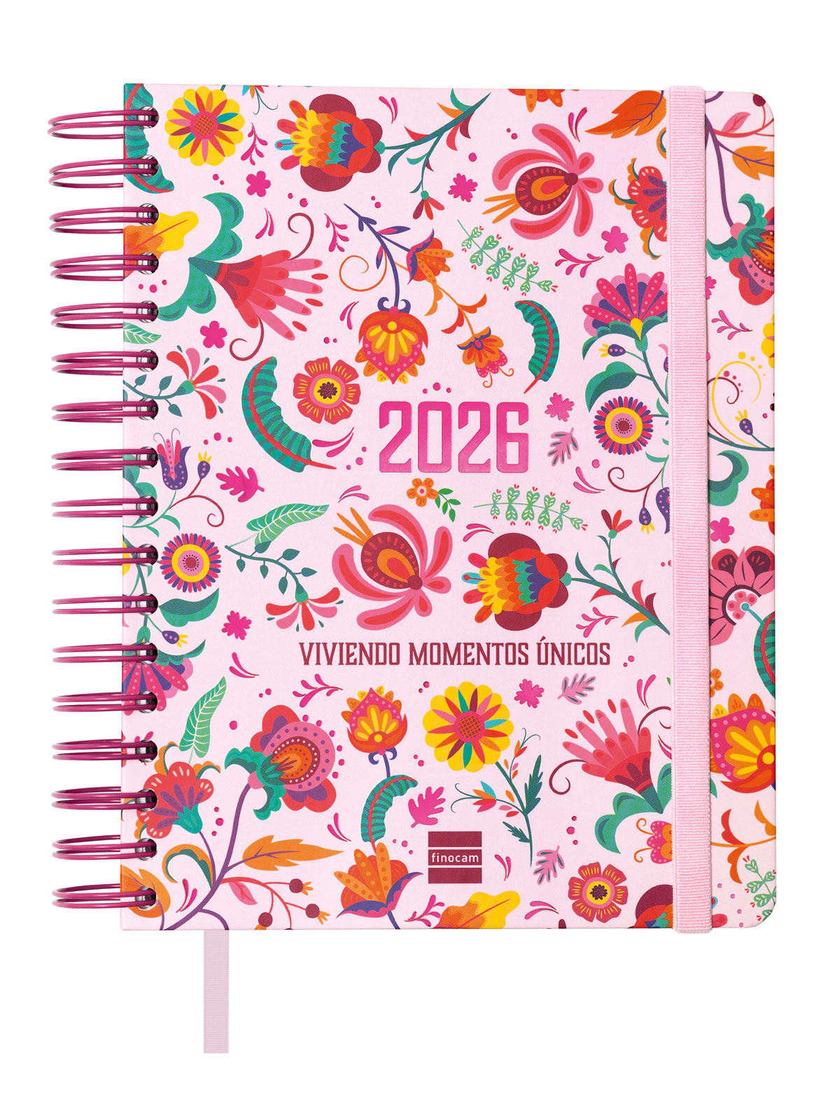 Imagen 0 de Agenda 16 meses septiembre 2025-diciembre 2026 Vitae 1/4-155x217 mm semana vista horizontal Finocam rosa