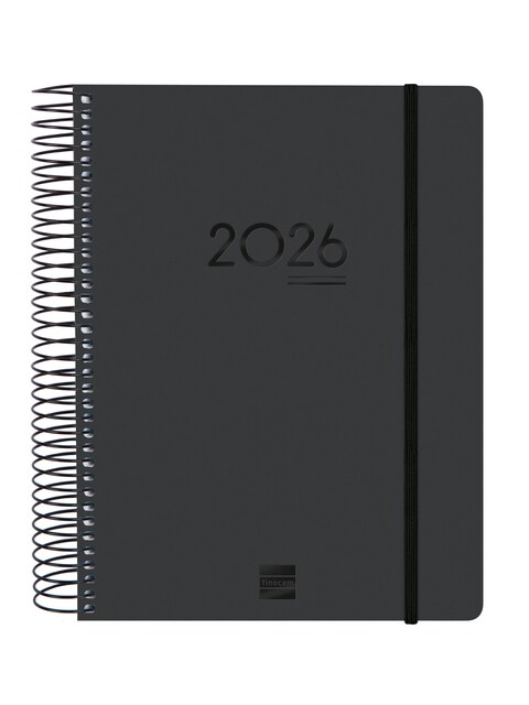 Imagen 0 de Agenda 16 meses septiembre 2025-diciembre 2026 Ikon E10-155x212 mm 1 día página Finocam negro internacional multilingüe