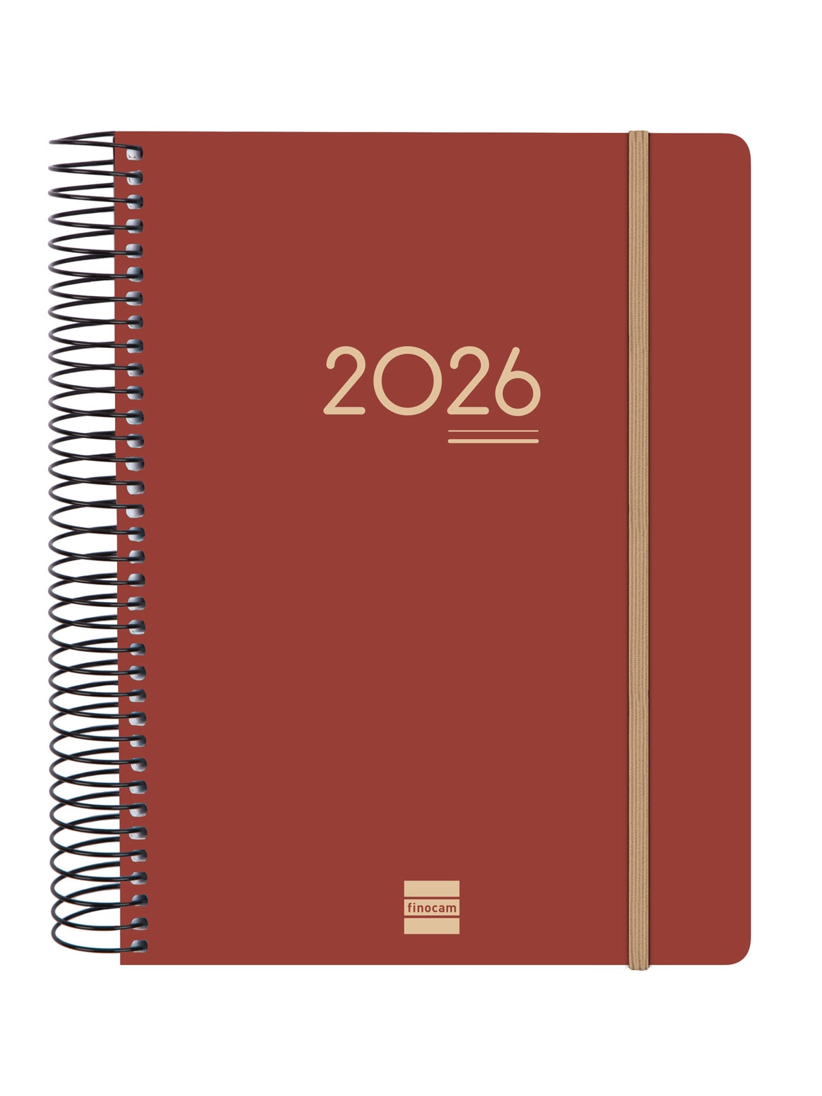 Agenda 16 meses septiembre 2025-diciembre 2026 Ikon E10-155x212 mm 1 día página Finocam burdeos internacional multilingüe Burdeos-1