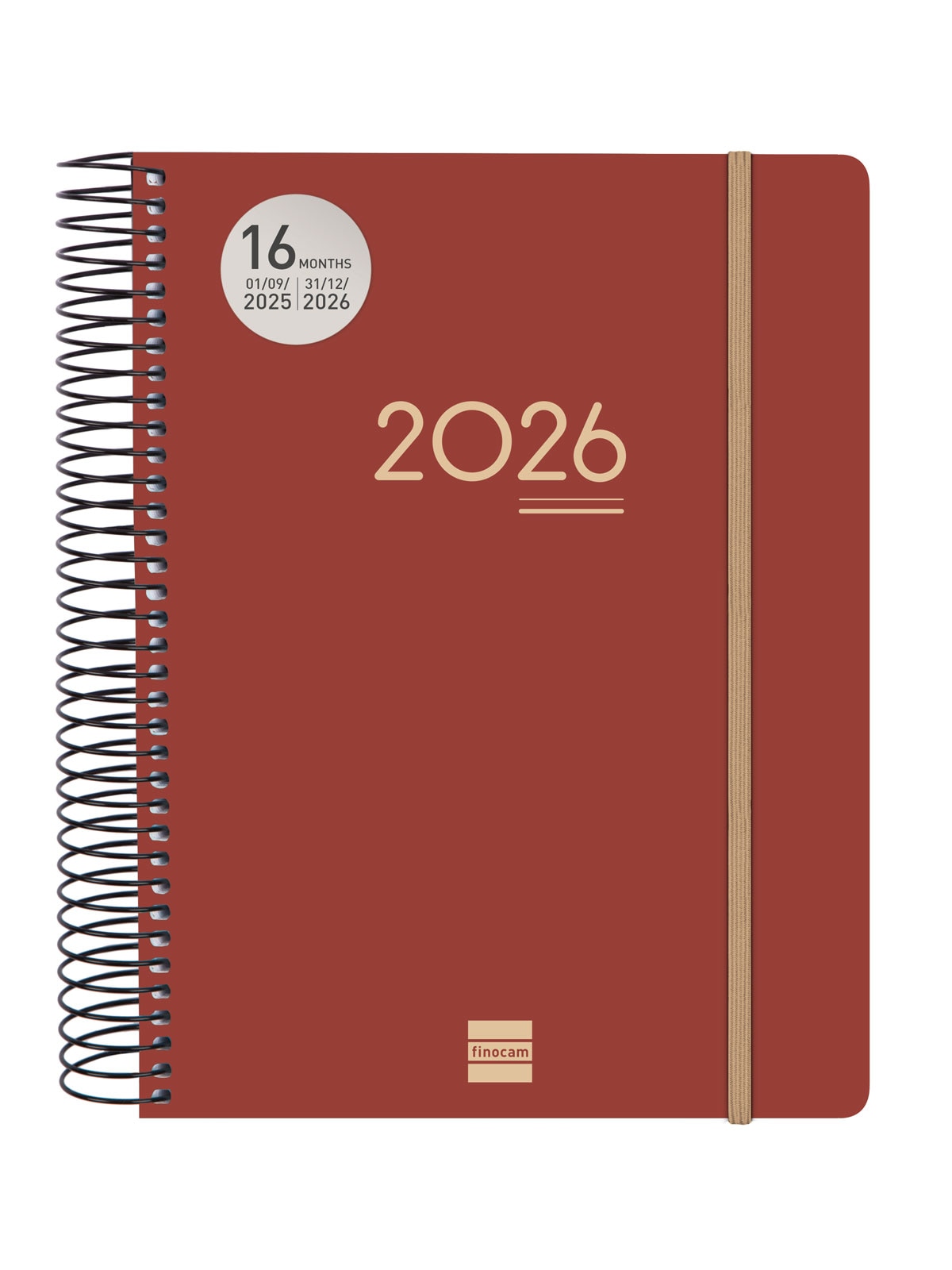 Agenda 16 meses septiembre 2025-diciembre 2026 Ikon E10-155x212 mm 1 día página Finocam burdeos internacional multilingüe Burdeos-2