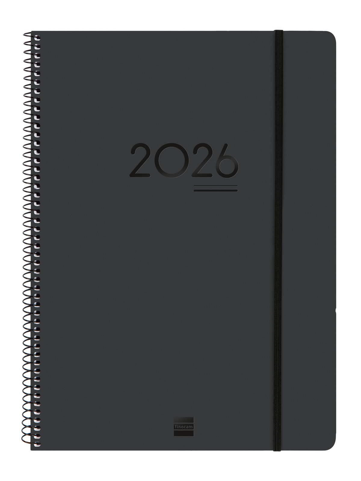 Agenda 16 meses septiembre 2025-diciembre 2026 Ikon E40-210x297 mm semana vista vertical Finocam negro internacional multilingüe Negro-1