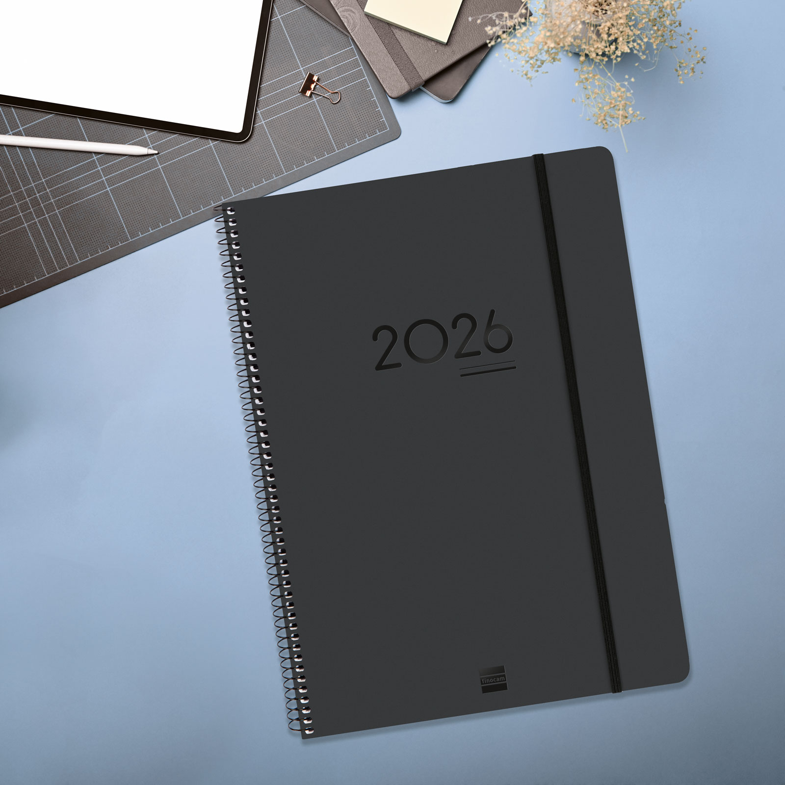 Agenda 16 meses septiembre 2025-diciembre 2026 Ikon E40-210x297 mm semana vista vertical Finocam negro internacional multilingüe Negro-3