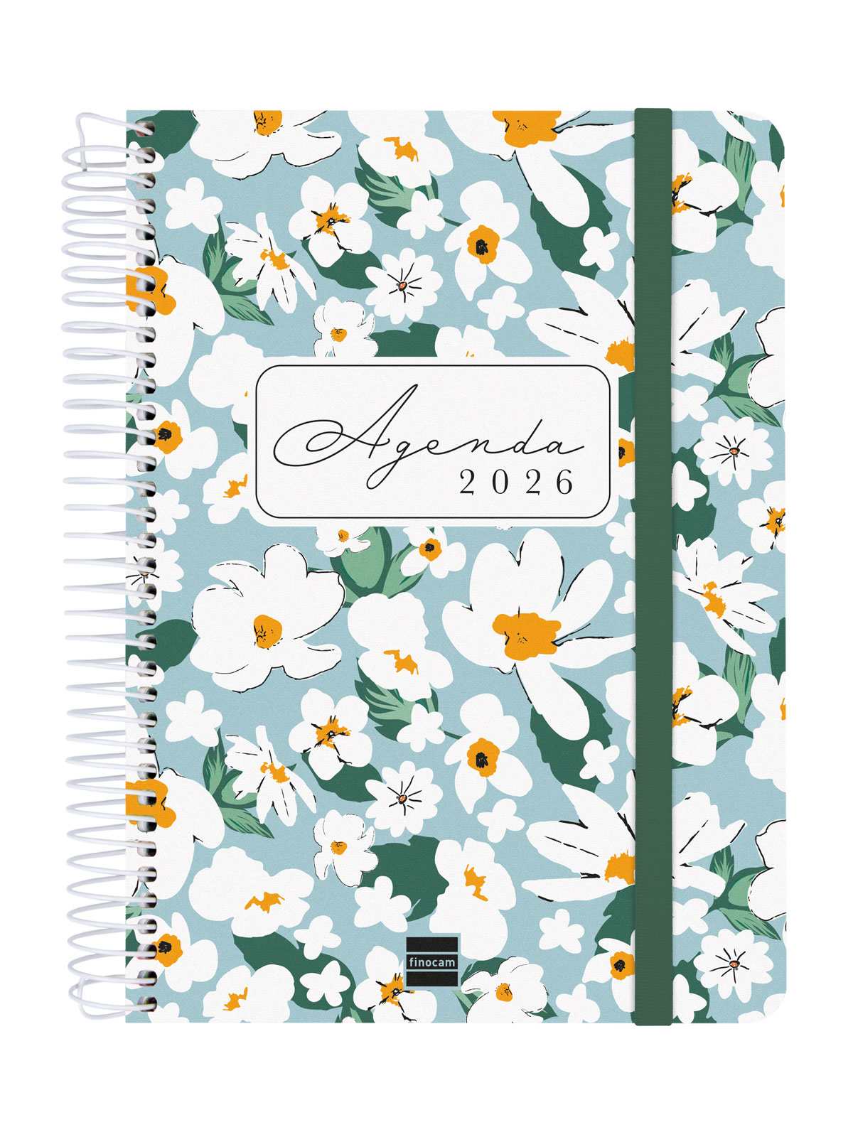 Agenda 16 meses septiembre 2025-diciembre 2026 Cloe E10-155x212 mm semana vista horizontal Finocam verde Verde-1