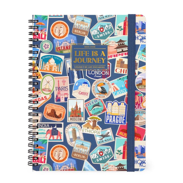 Imagem 0 de Agenda semana vista 16 meses 25/26 Legami Travel Stickers multilingue