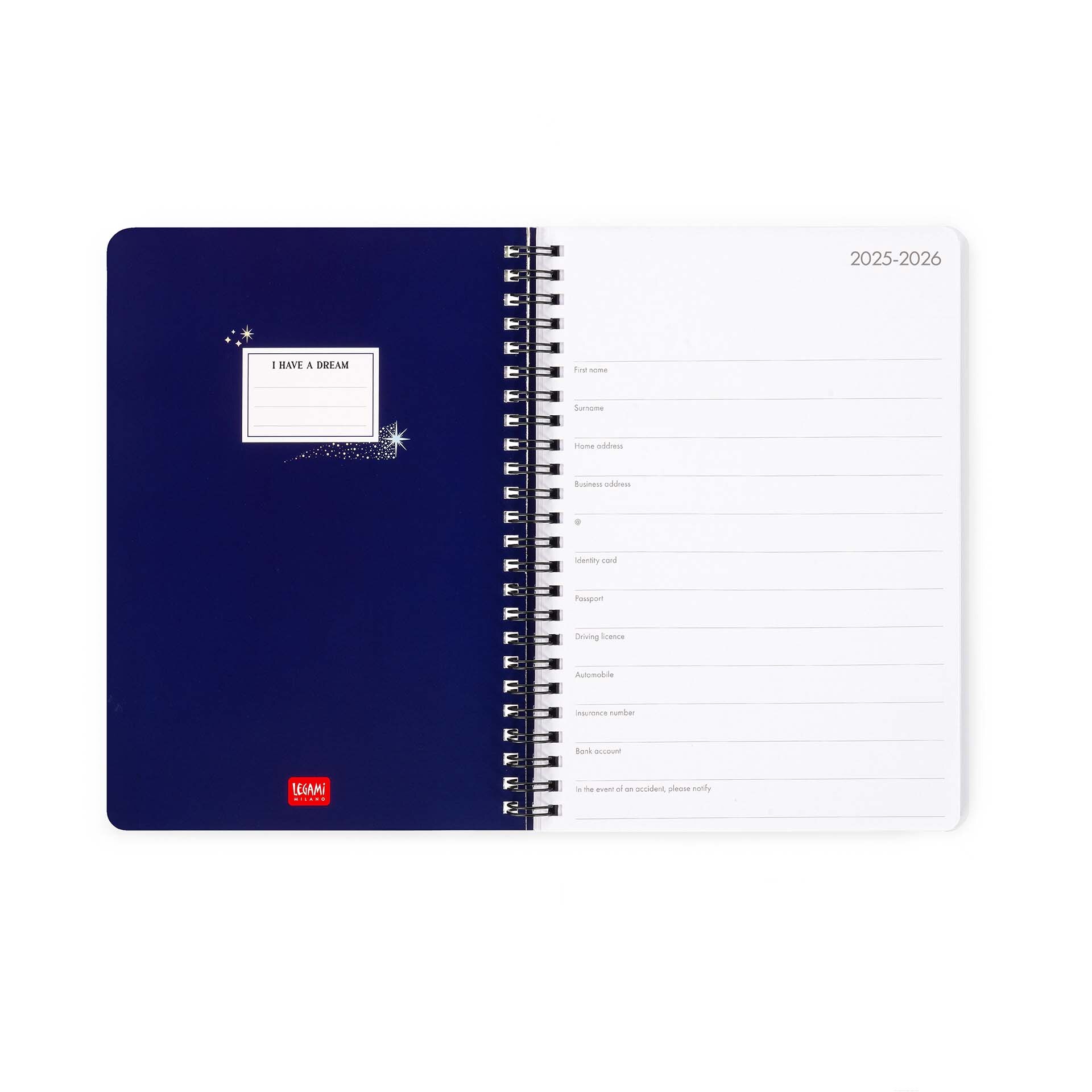 Agenda semana vista 16 meses 25/26 Legami Stars multilingüe 2