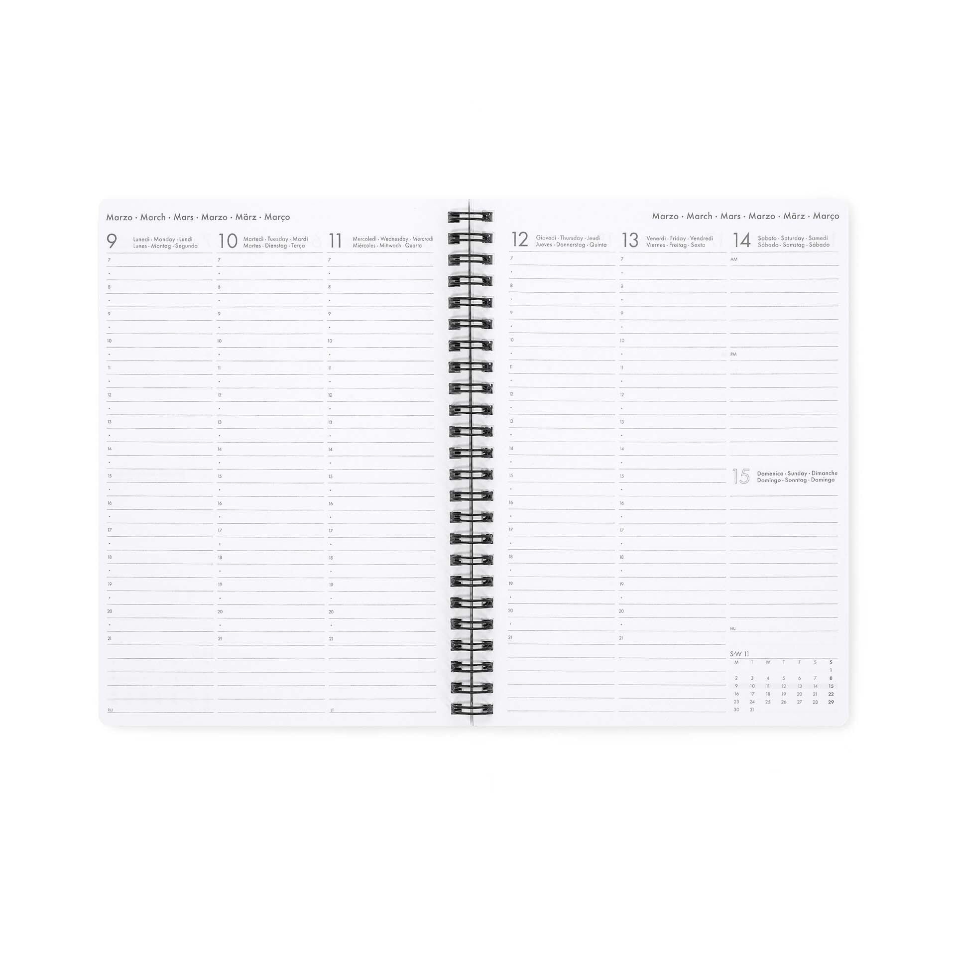 Agenda semana vista 16 meses 25/26 Legami Stars multilingüe 3