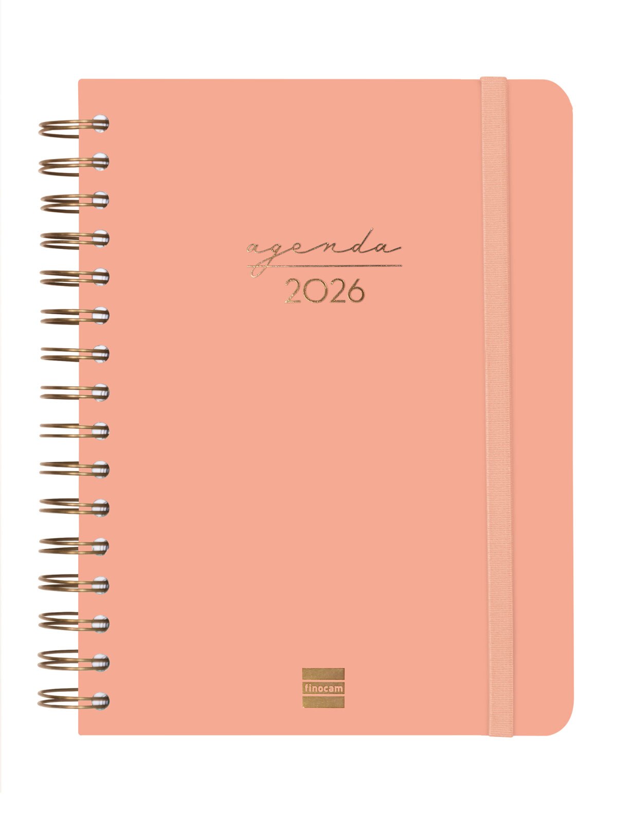 Agenda espiral doble año 2026 Trendy Alma E10-155x212 mm 1 Día Página Finocam coral internacional multilingüe 1