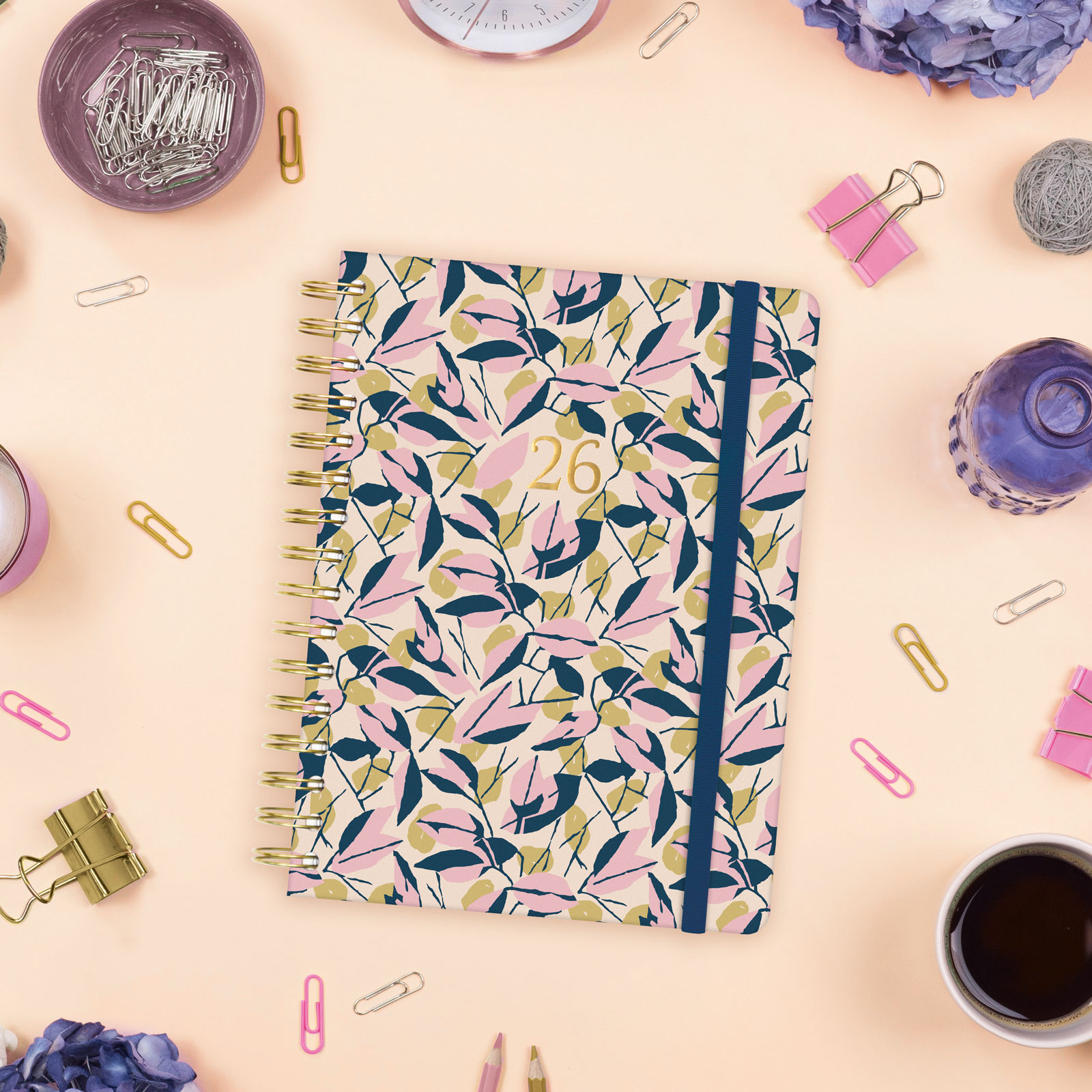 Agenda espiral doble año 2026 Trendy You E10-155x212 mm 1 Día Página Hojas Finocam multicolor internacional multilingüe 2