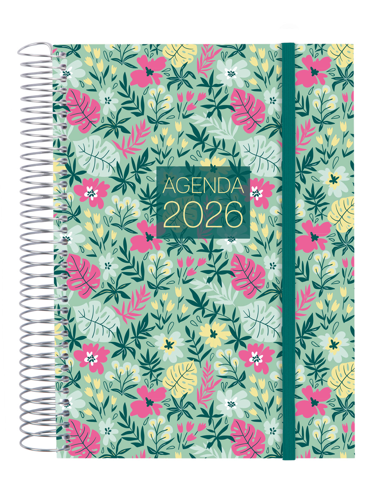Agenda espiral año 2026 E10-155x212 mm 1 Día Página Finocam Celeste castellano 1