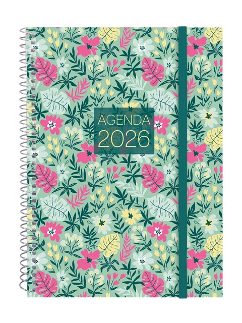 Imagen 0 de Agenda espiral año 2026 E10-155x212 mm Semana Vista Horizontal Finocam Celeste castellano