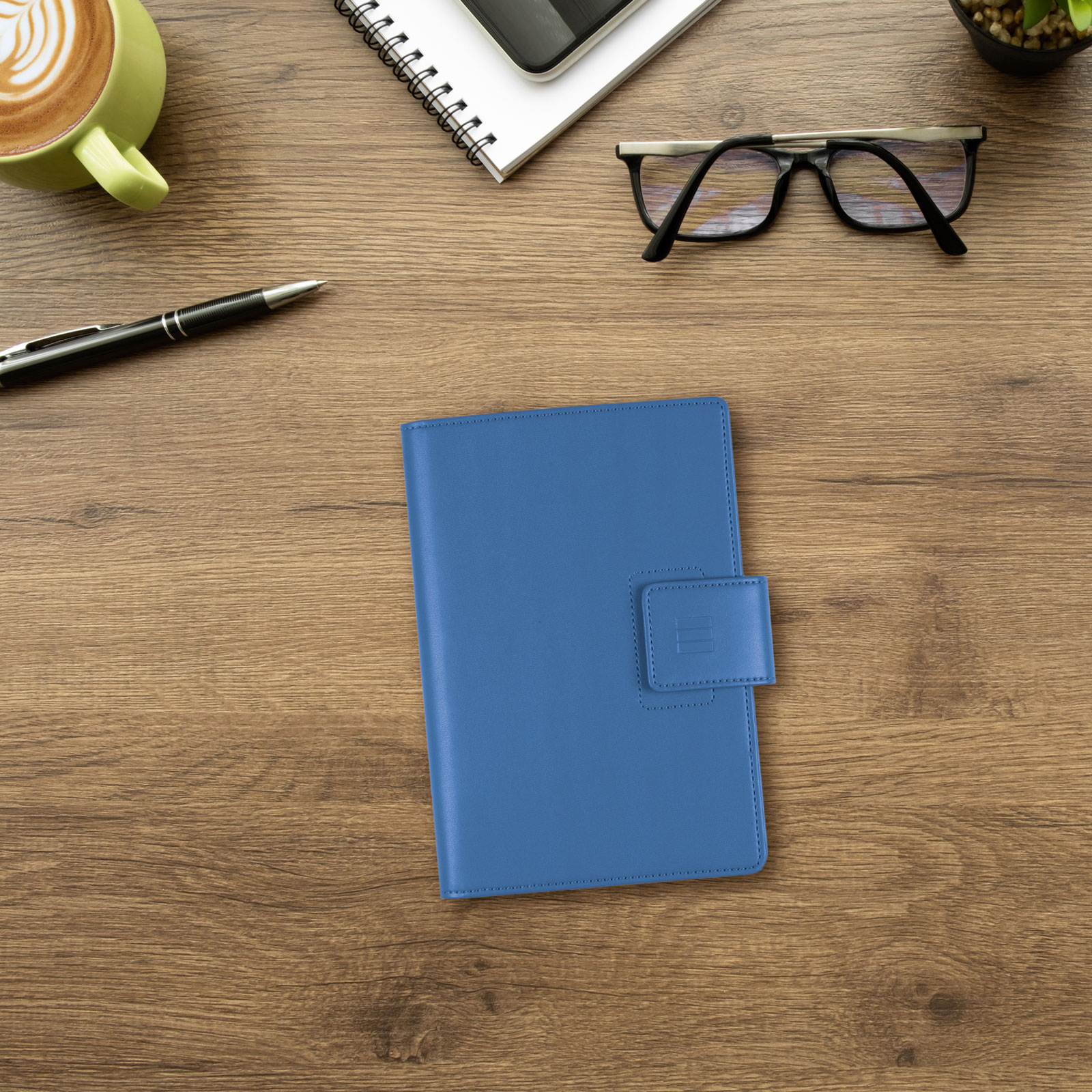 Agenda espiral con sobrecubierta y bloc de notas año 2026 Duouno E5-117x181 mm 1 Día Página Finocam azul castellano 2