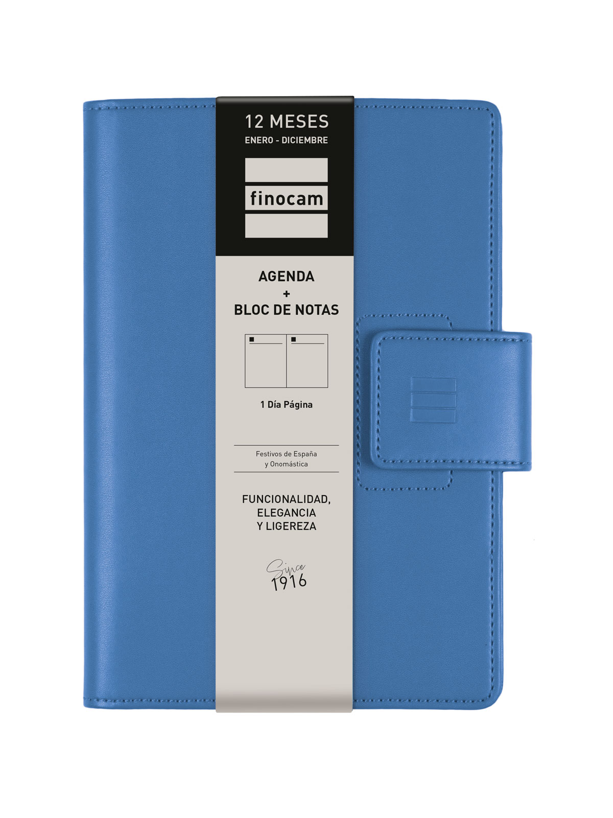 Agenda espiral con sobrecubierta y bloc de notas año 2026 Duouno E5-117x181 mm 1 Día Página Finocam azul castellano 7