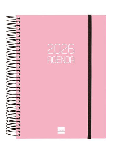 Imagen 0 de Agenda año 2026 Espiral Basics Opaque E10-155x212 mm 1 Día Página Finocam rosa castellano