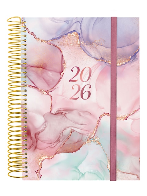 Imagen 0 de Agenda año 2026 Espiral Trendy Design Collection E10-155x212 mm 1 Día Página Goldy Finocam multicolor castellano multilingüe