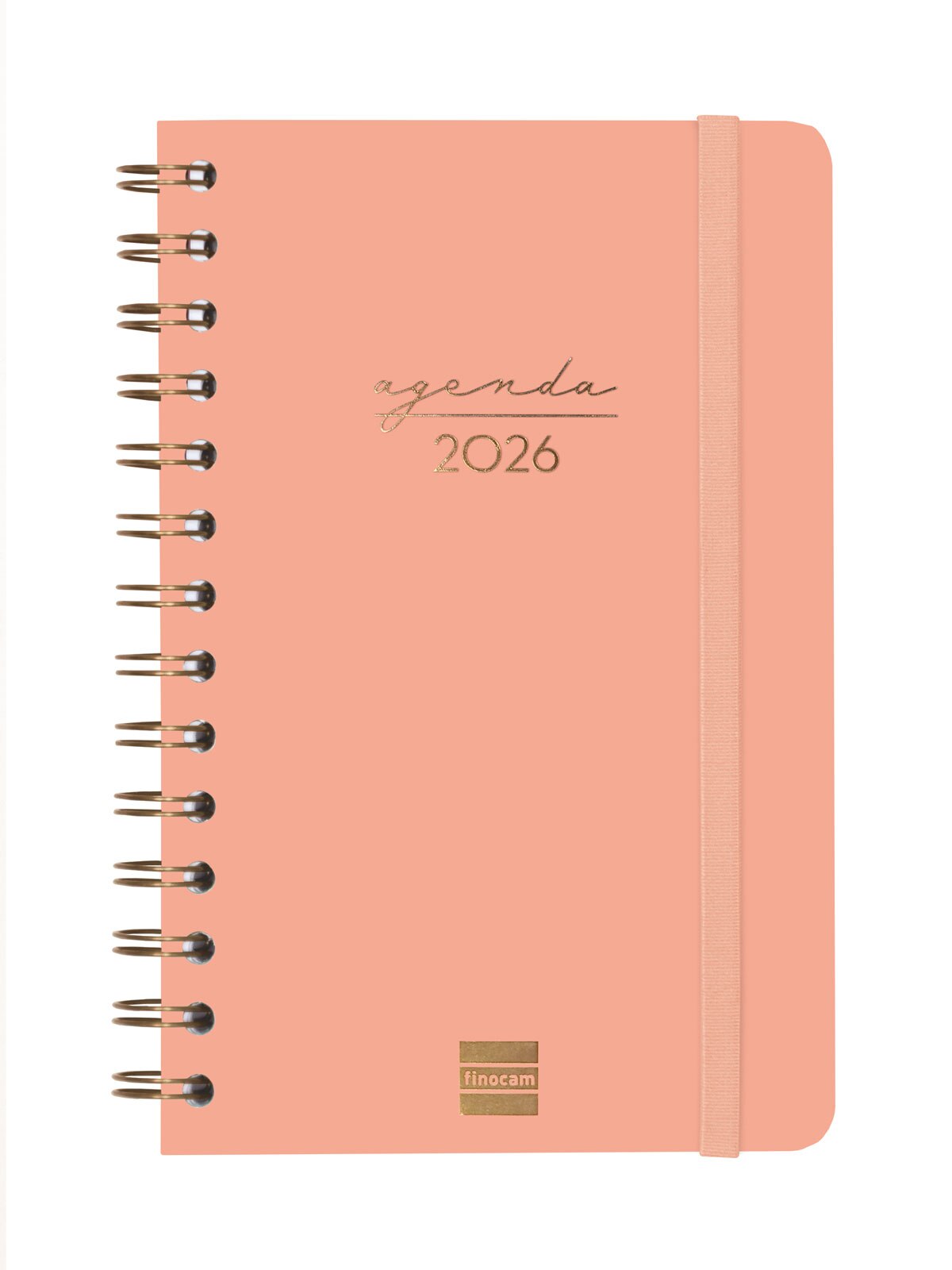Agenda espiral doble año 2026 Trendy Alma E5-117x181 mm Semana Vista Horizontal Finocam coral castellano multilingüe Coral-1