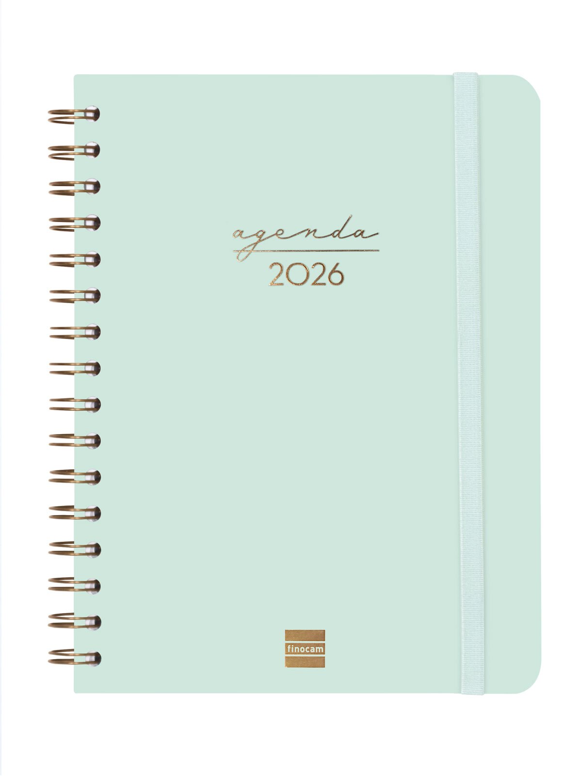 Agenda espiral doble año 2026 Trendy Alma E10-155x212 mm Semana Vista Horizontal Finocam menta castellano multilingüe Menta-1