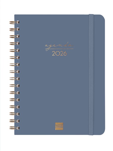 Imagen 0 de Agenda espiral doble año 2026 Trendy Alma E10-155x212 mm Semana Vista Horizontal Finocam azul castellano multilingüe