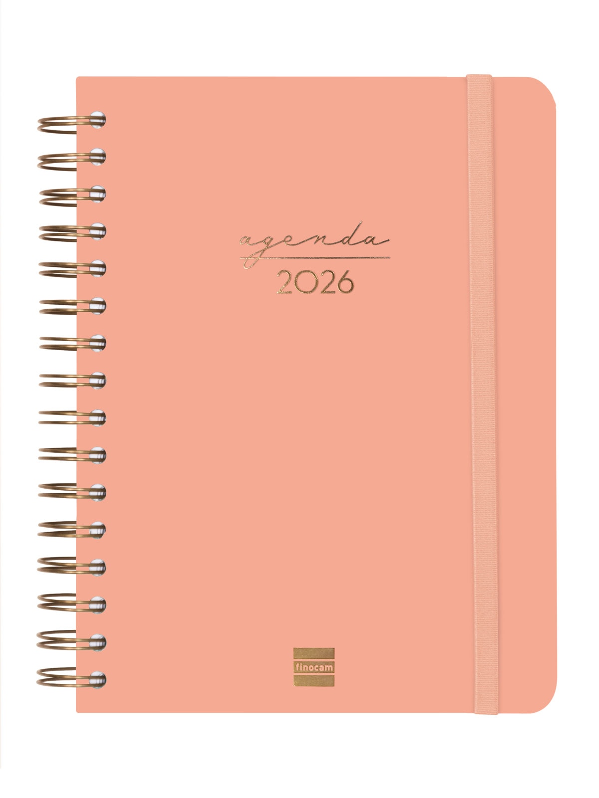 Agenda espiral doble año 2026 Trendy Alma E10-155x212 mm 1 Día Página Finocam coral castellano multilingüe 1
