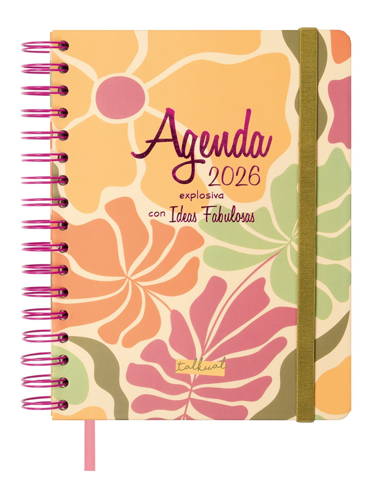Agenda espiral doble año 2026 Talkual 4º-155x217 mm Semana Vista Horizontal Ideas Finocam multicolor castellano Multicolor-1