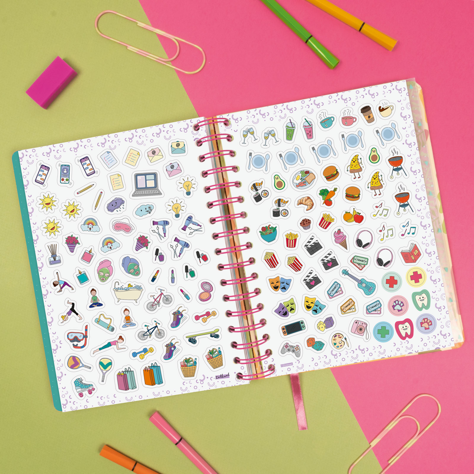 Agenda espiral doble año 2026 Talkual 4º-155x217 mm Semana Vista Horizontal Ideas Finocam multicolor castellano Multicolor-5