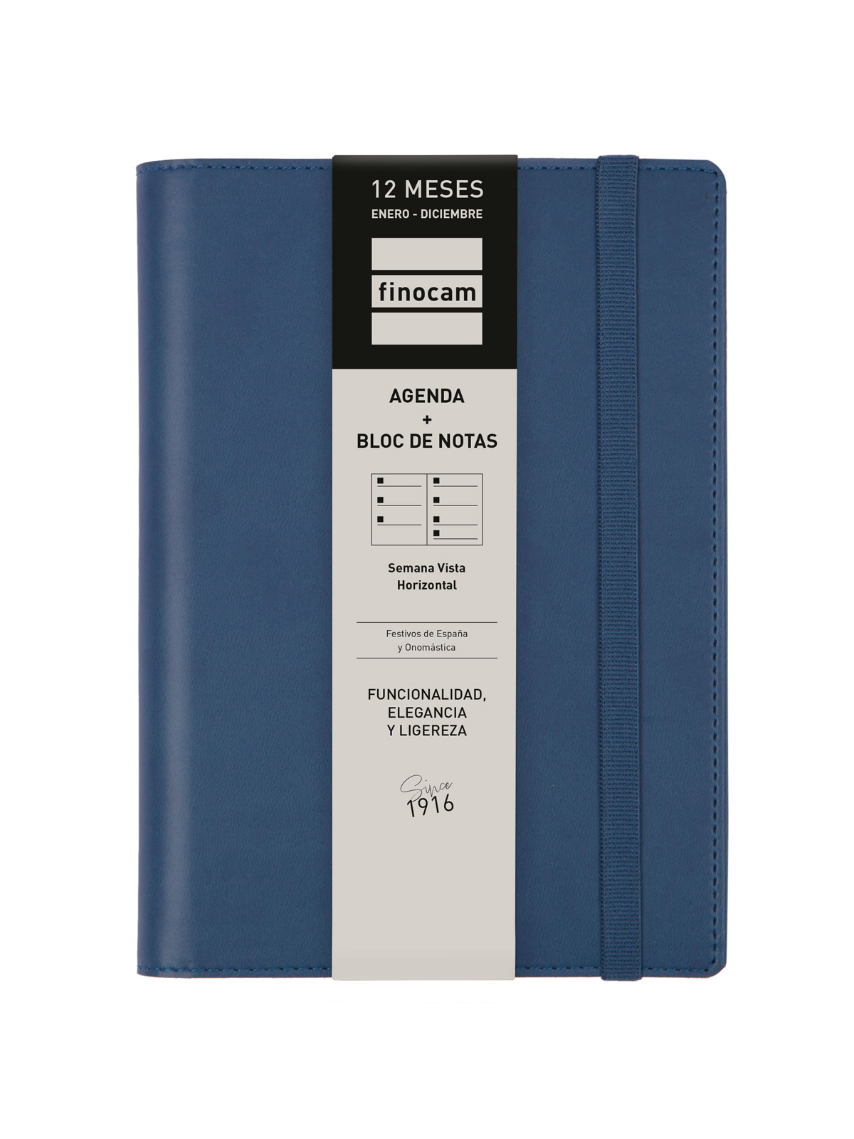 Agenda espiral con sobrecubierta y bloc de notas año 2026 Duoband E5-117x181 mm Semana Vista Horizontal Finocam azul castellano Azul-7