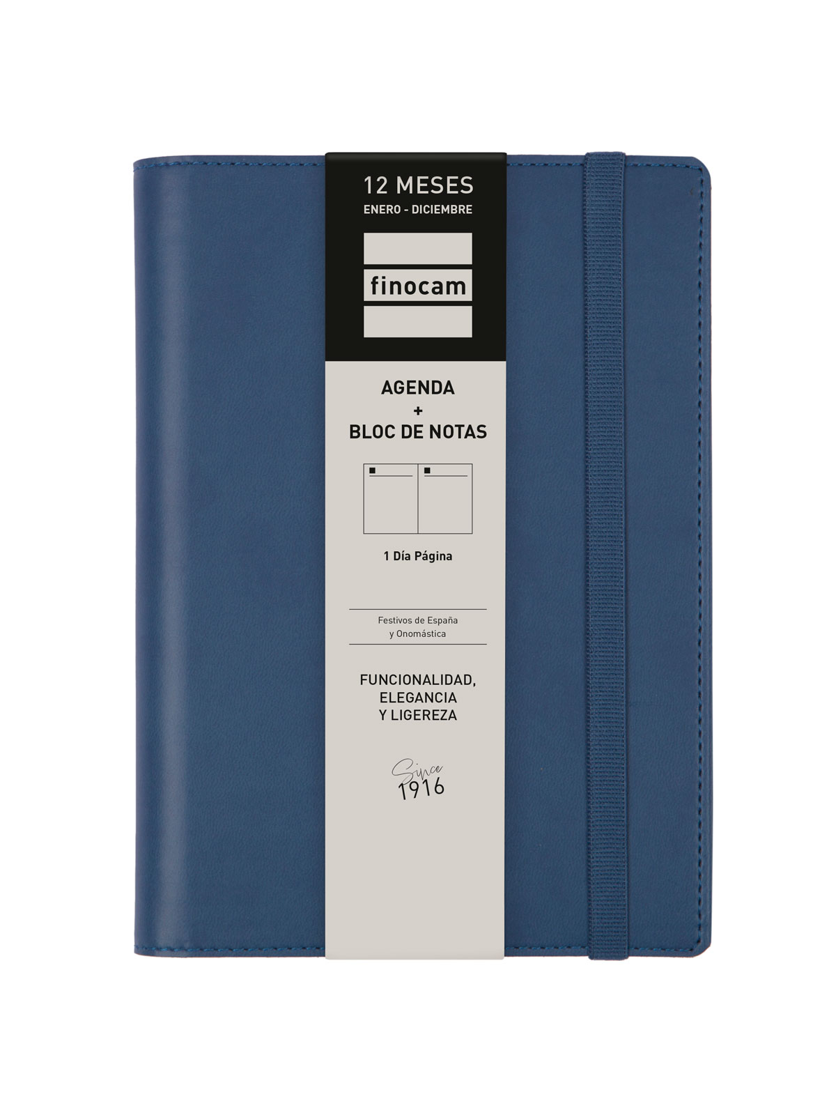 Agenda espiral con sobrecubierta y bloc de notas año 2026 Duoband E5-117x181 mm 1 Día Página Finocam azul castellano 7