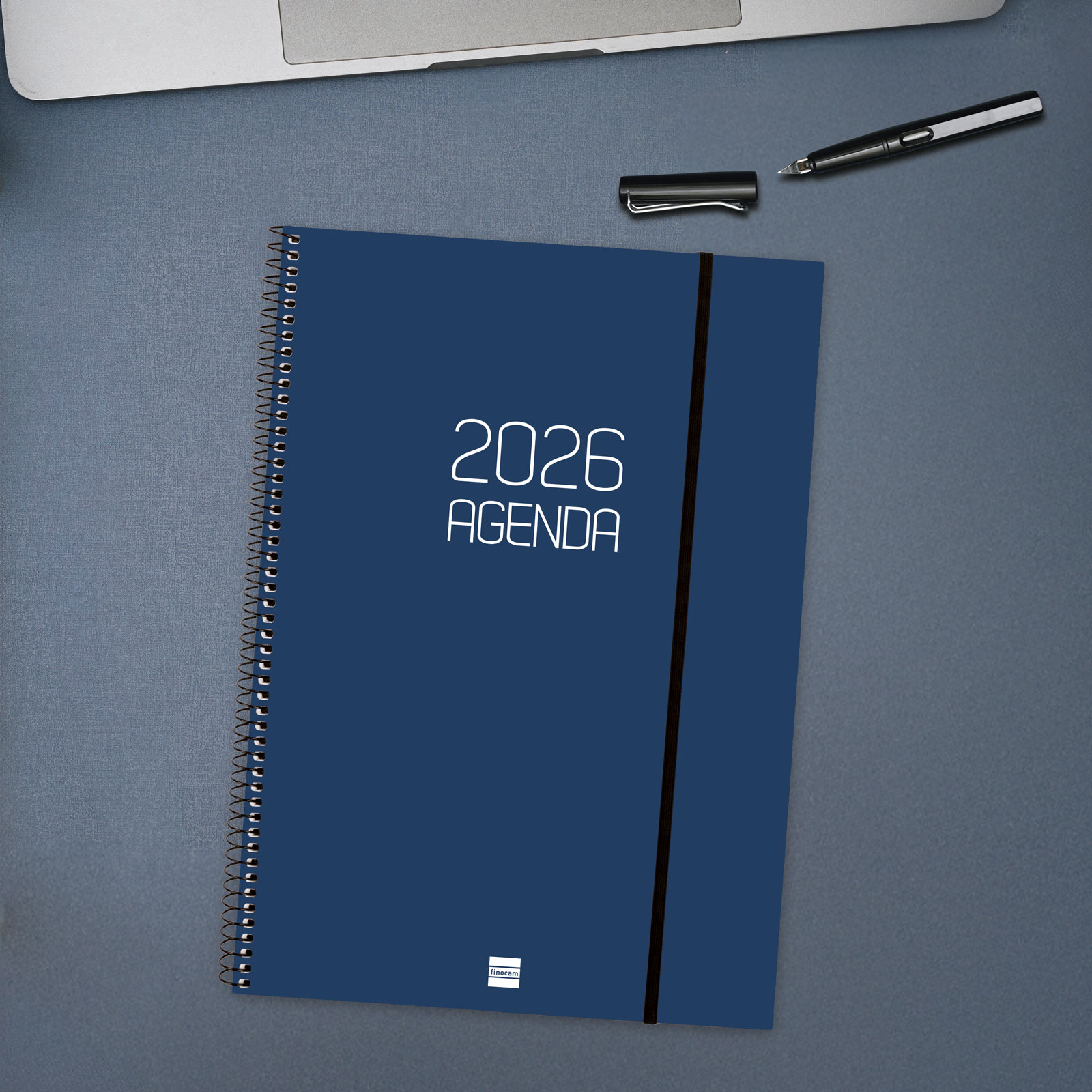 Agenda año 2026 Espiral Basics Opaque E40-210x297 mm Semana Vista Vertical Finocam azul catalán Azul-2