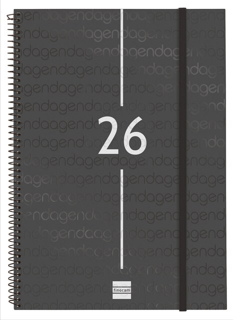 Imagen 0 de Agenda año 2026 Espiral Basics Year E40-210x297 mm Semana Vista Horizontal Finocam negro catalán
