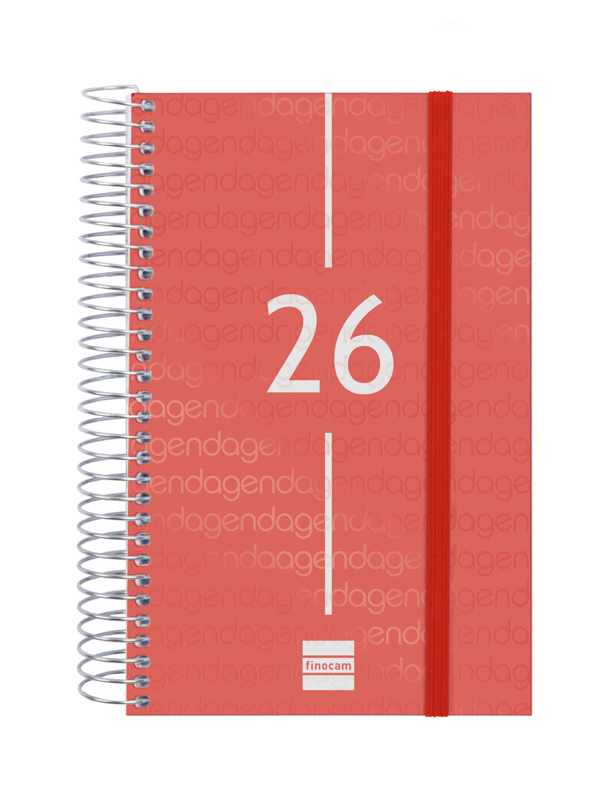 Agenda año 2026 Espiral Basics Year E5-117x181 mm 1 Día Página Finocam rojo catalán 1