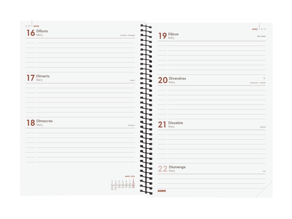 Agenda De Bureau SAD 18S Kaa 15x17 Cm Semainier Septembre 2024 A Decembre 2025 16 Mois Couleurs Assorties