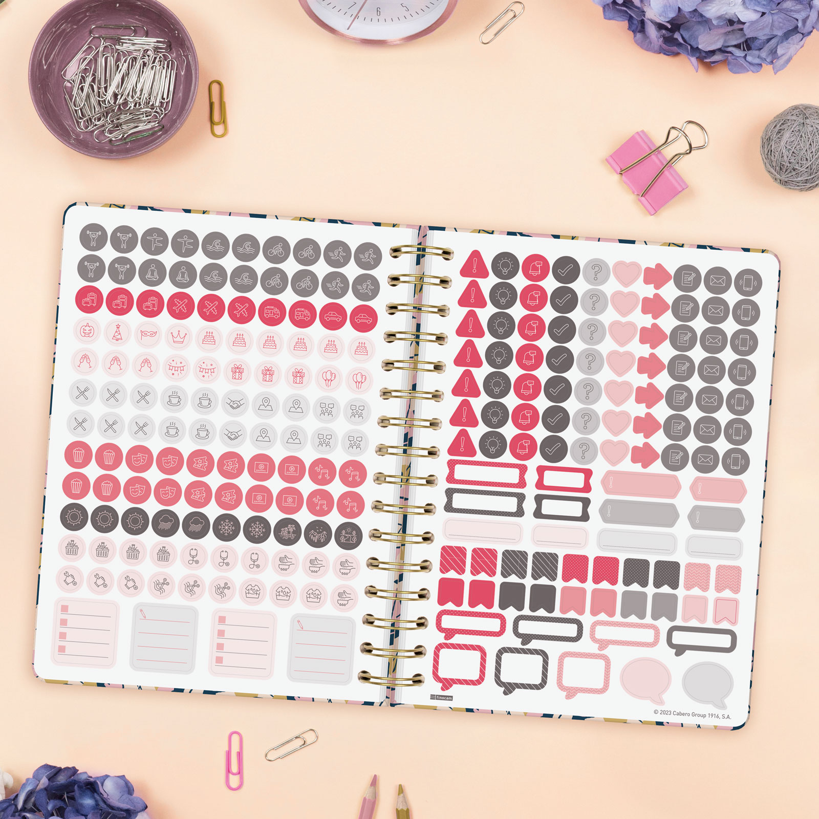 Agenda espiral doble año 2026 Trendy You E10-155x212 mm 1 Día Página Hojas Finocam multicolor catalán multilingüe 4