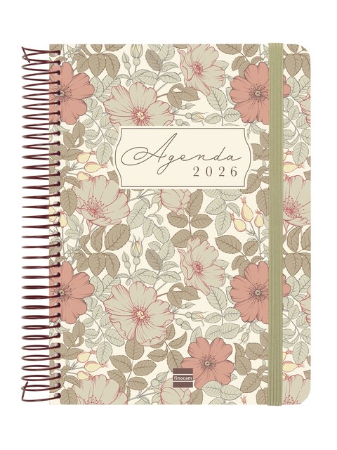 Imagen 0 de Agenda espiral año 2026 Cloe E10-155x212 mm 1 Día Página Finocam marrón catalán