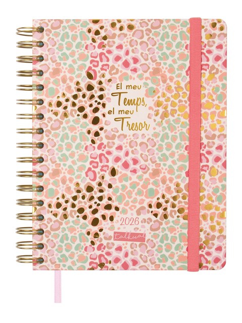 Imagen 0 de Agenda espiral doble año 2026 Talkual 4º-155x217 mm Semana Vista Horizontal Oro Finocam multicolor catalán