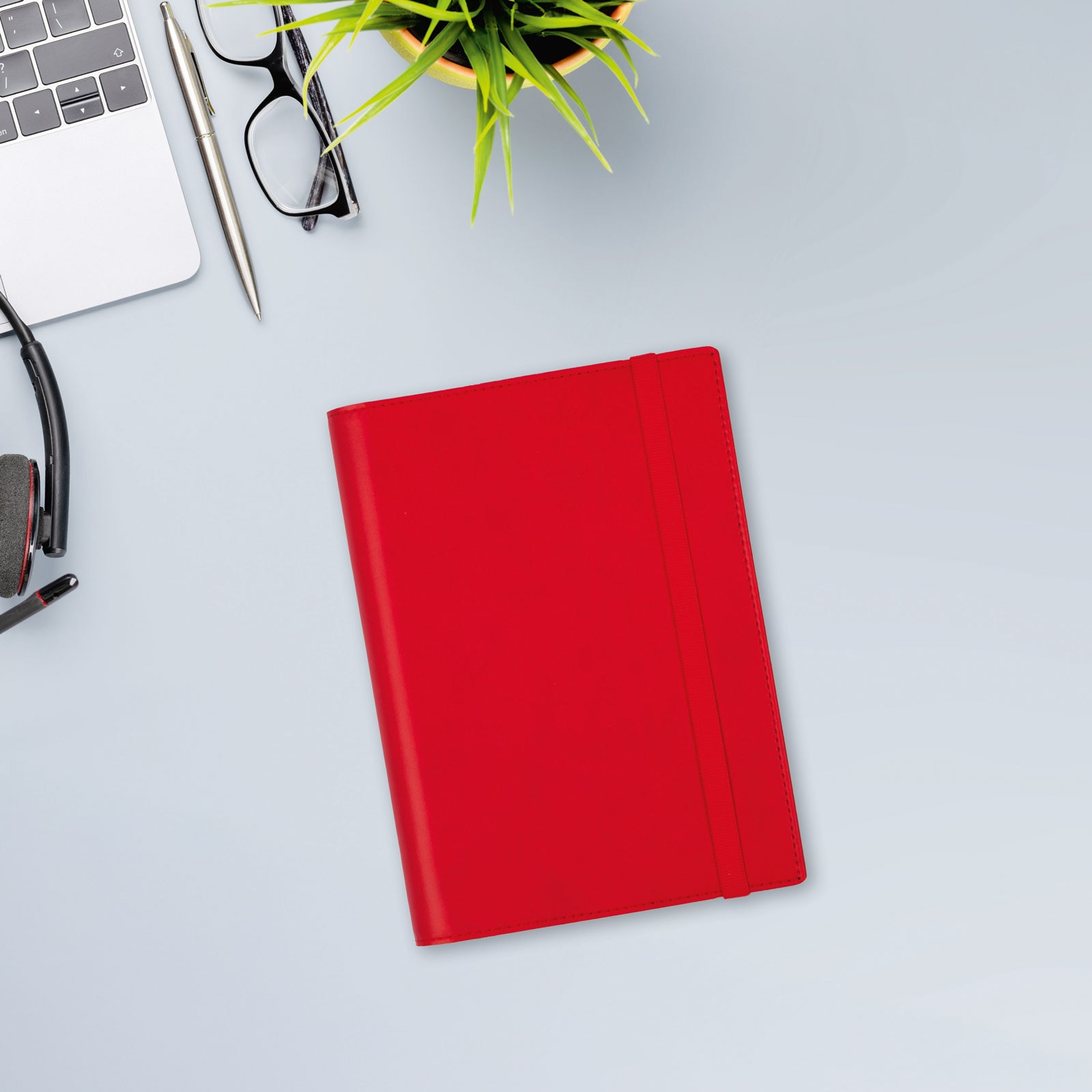 Agenda espiral con sobrecubierta y bloc de notas año 2026 Duoband E5-117x181 mm Semana Vista Horizontal Finocam rojo catalán Rojo-2