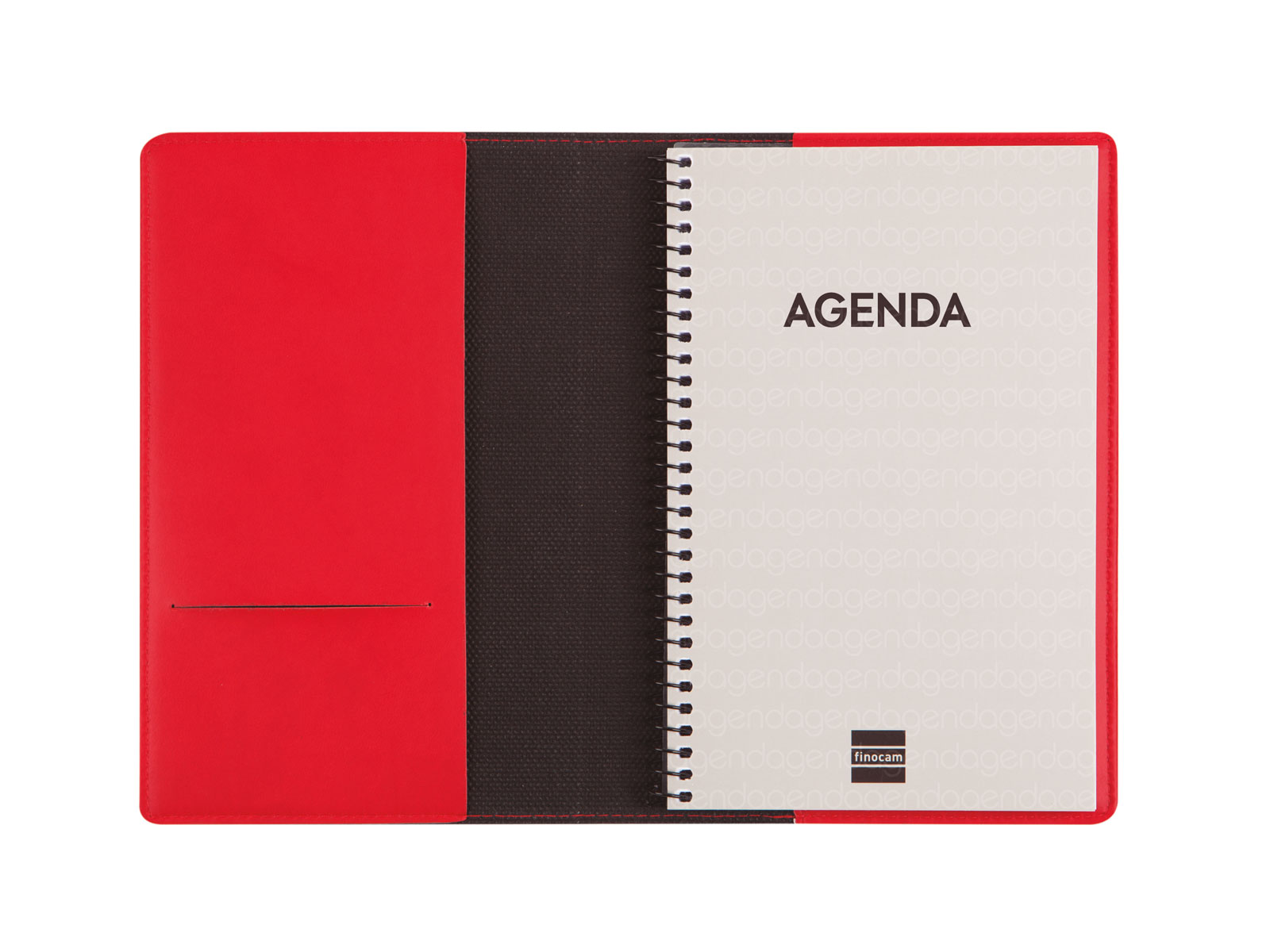 Agenda espiral con sobrecubierta y bloc de notas año 2026 Duoband E5-117x181 mm Semana Vista Horizontal Finocam rojo catalán Rojo-5