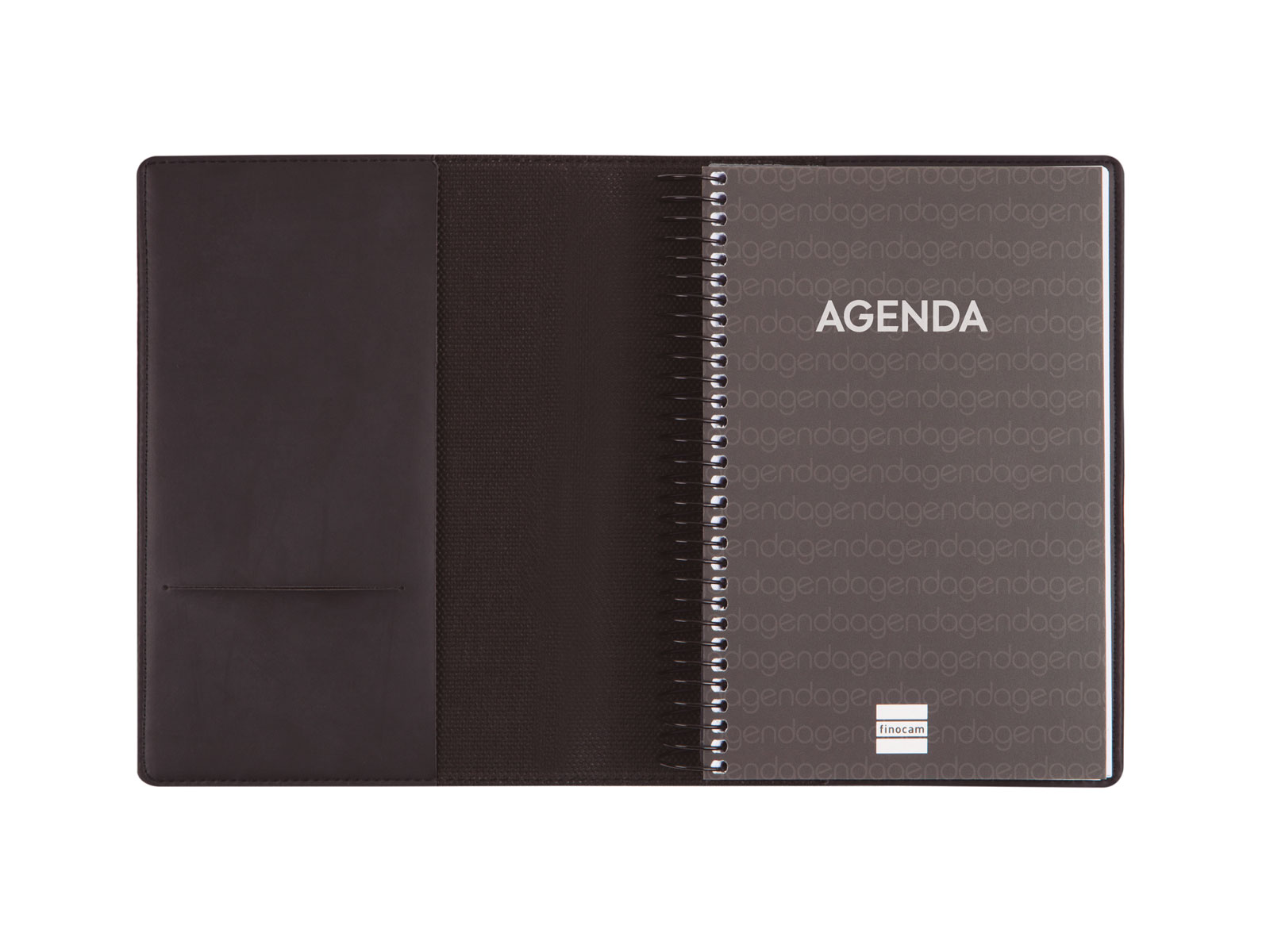 Agenda espiral con sobrecubierta y bloc de notas año 2026 Duoband E5-117x181 mm 1 Día Página Finocam negro catalán 5