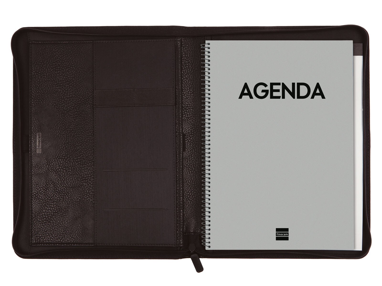 Agenda espiral-portadocumentos año 2026 Cremallera Focus E40-210x297 mm Semana Vista Vertical Finocam negro catalán Negro-3
