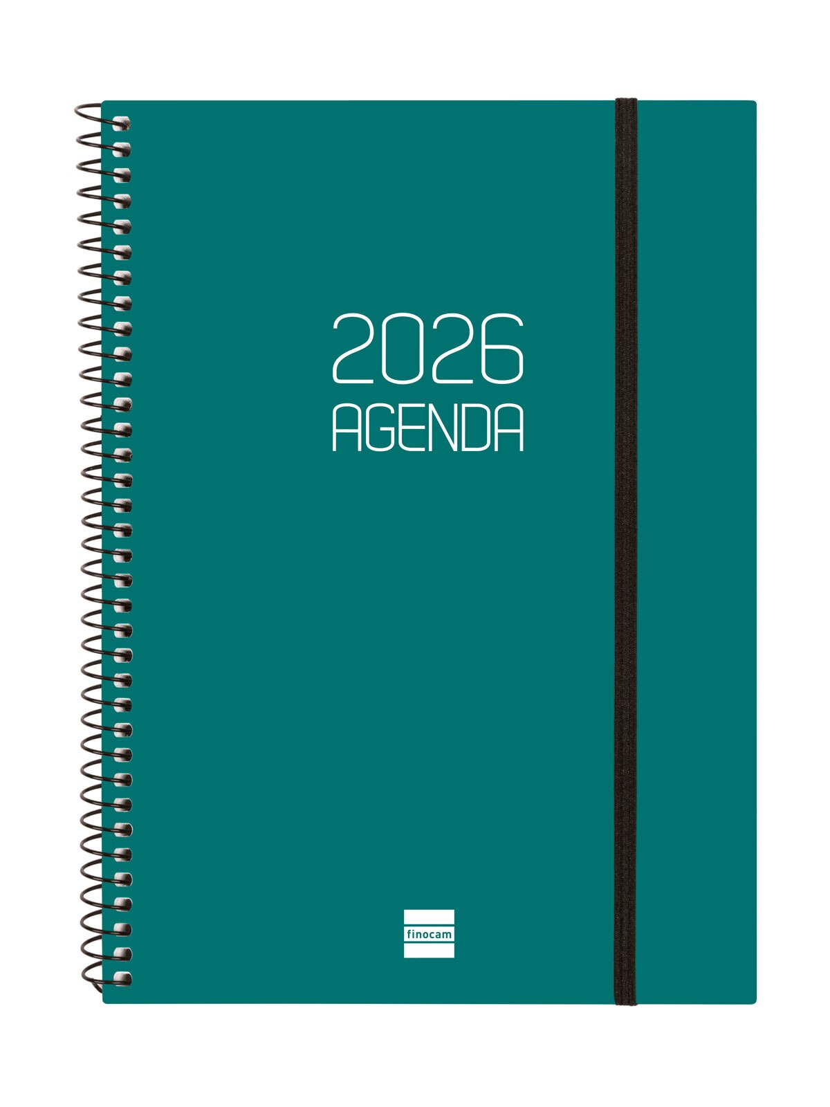Agenda año 2026 Espiral Basics Opaque E10-155x212 mm Semana Vista Horizontal Finocam verde euskera Verde-1