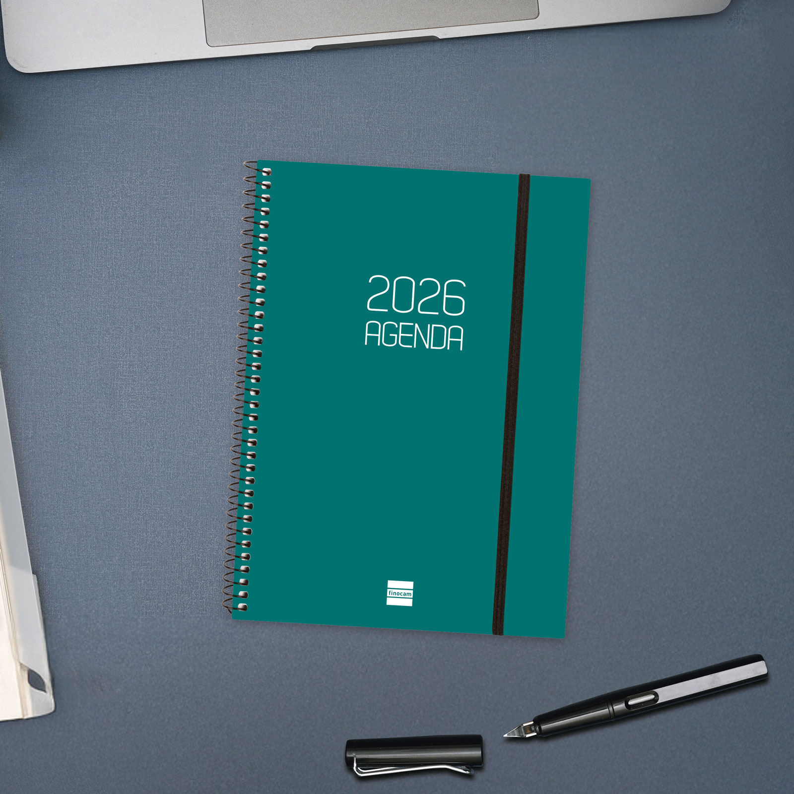 Agenda año 2026 Espiral Basics Opaque E10-155x212 mm Semana Vista Horizontal Finocam verde euskera Verde-2