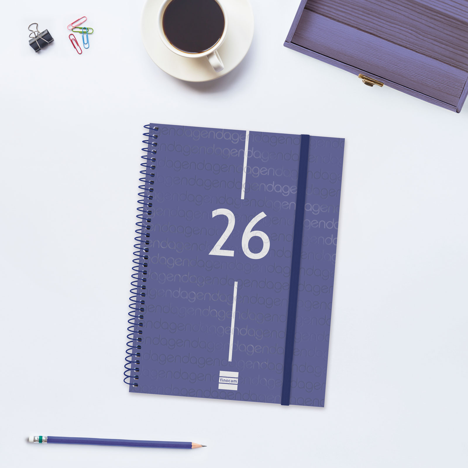 Agenda año 2026 Espiral Basics Year E10-155x212 mm Semana Vista Horizontal Finocam azul euskera Azul-2